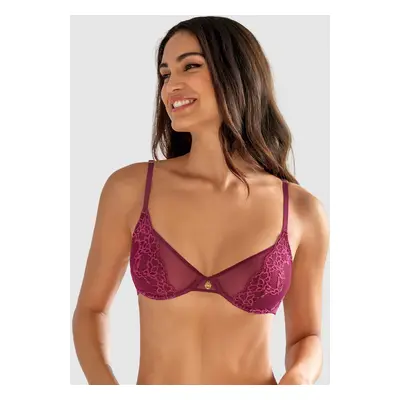 Demi-Cup Underwire Sheer Lace Bra