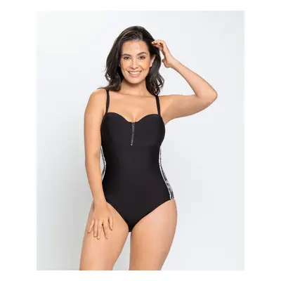 Convertible Zip Top One-Piece Slimming Swimsuit