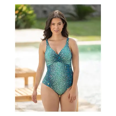 Slimming One Piece Swimsuit with Plunge Back