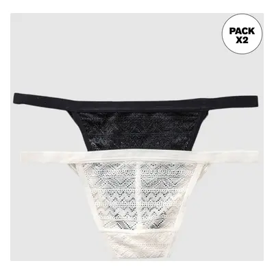 2-Pack Ultra Soft Lace Thongs