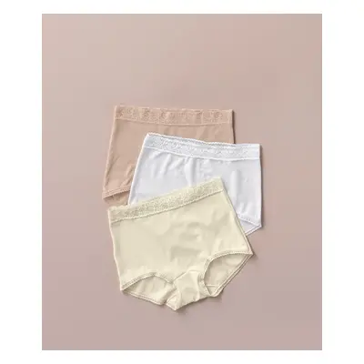 3-Pack High-Waisted Boyshorts with Lace Accents