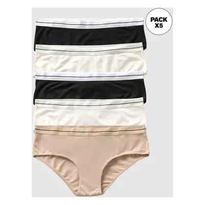 5-Pack Cotton Blend Hipster Knickers