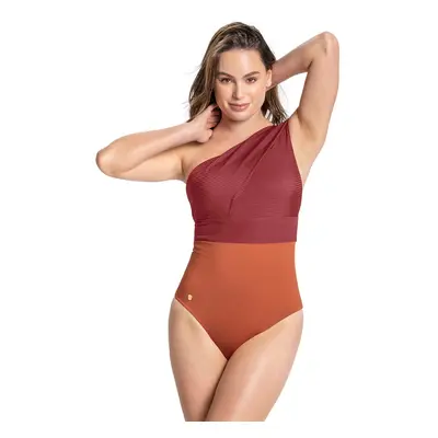 Eco-Friendly One-Shoulder One-Piece Swimsuit-Moderate Compression, Made of Recyc