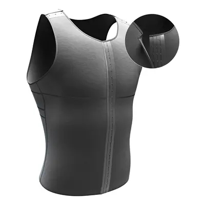 Mens Firm Shaper Vest with Back Support Front Hook Closure