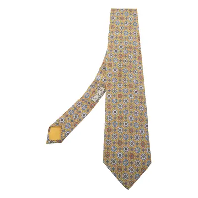 Dunhill Yellow Floral Motif Silk Tie