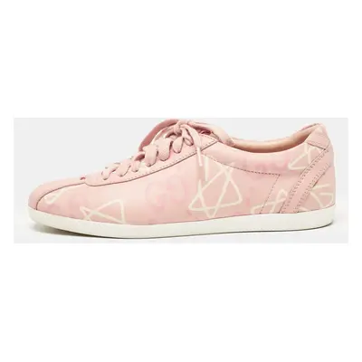 Gucci Pink Leather Ghost Lace Up Sneakers Size