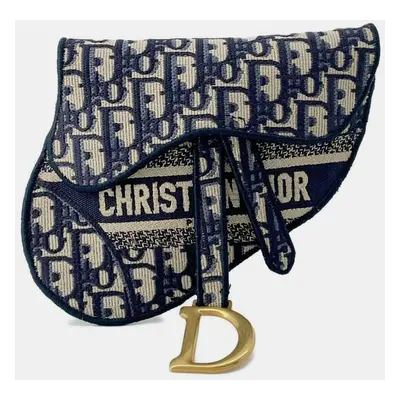 Dior Navy Canvas Oblique saddle Waist Bag