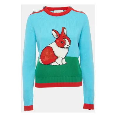 Gucci Multicolor Rabbit Intarsia Wool Sweater