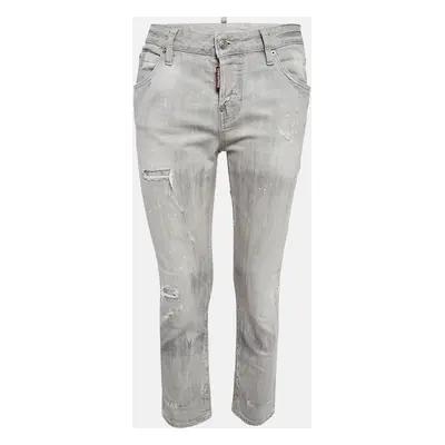 Dsquared2 Grey Distressed Denim Jeans Waist 32"