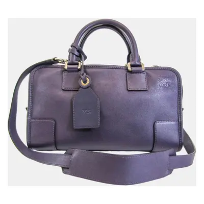 Loewe Purple Leather Amazona Satchel