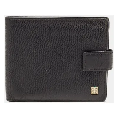 Givenchy Black Leather Bifold Flap Wallet