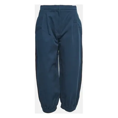 Fendi Navy Blue Cotton Balloon-Leg Trousers