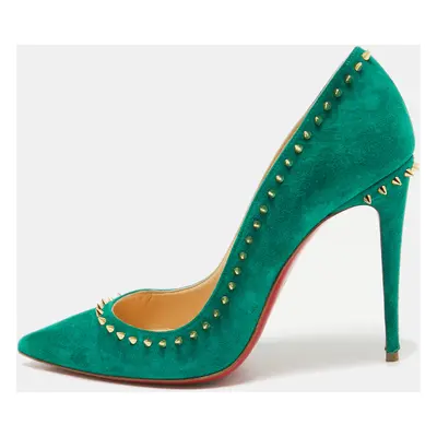 Christian Louboutin Green Suede Anjalina Pumps Size