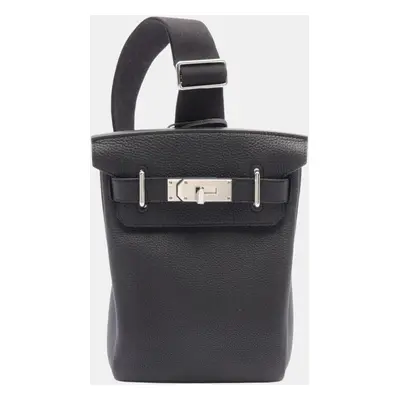 Hermes Kelly Accado PM Waist Bag Black Leather