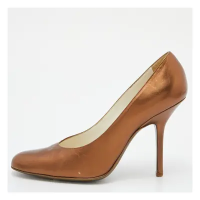 Yves Saint Laurent Metallic Brown Leather Pumps Size