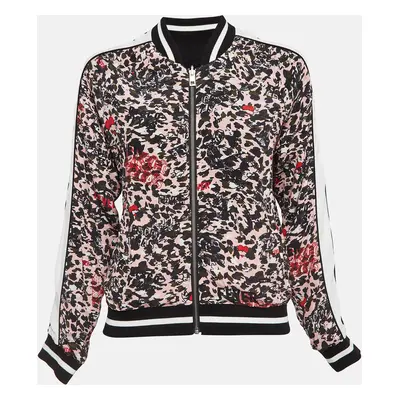 Zadig & Voltaire Pink/Black Printed Crepe Reversible Billy Leo Jacket