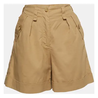 Maje Beige Cotton High Waist Shorts