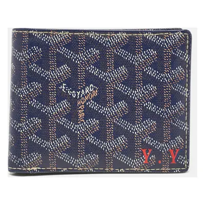 Goyard Blue Goyardine Coated Canvas Victoire Bifold Wallet