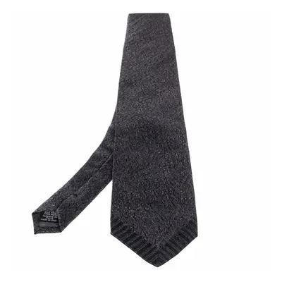 Gianfranco Ferre Grey Texture Print Traditional Silk Tie