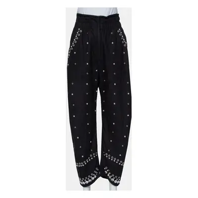 Isabel Marant Black Cotton Studded Paneled Eloma Pants