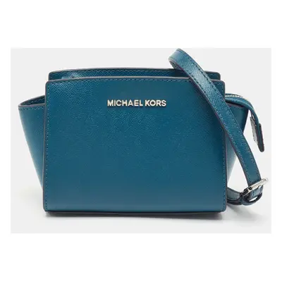 MICHAEL Michael Kors Blue Leather Mini Selma Crossbody Bag