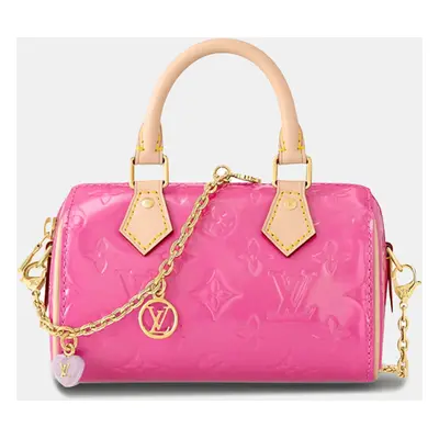 Louis Vuitton Pink Patent Leather Nano Speedy Handbag