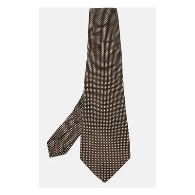 Ermenegildo Zegna Brown Micro Checked Silk Tie