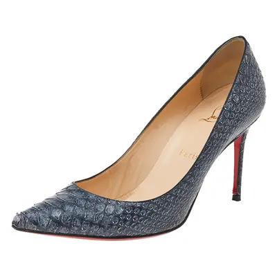 Christian Louboutin Blue Python Embossed Leather Pumps Size