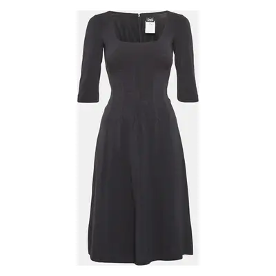 D&G Vintage Black Jersey Flared Short Dress