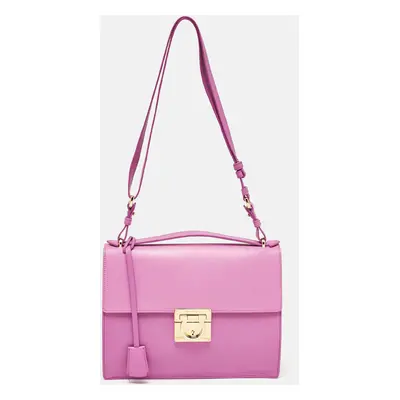 Salvatore Ferragamo Fuchsia Leather Marisol Top Handle Bag