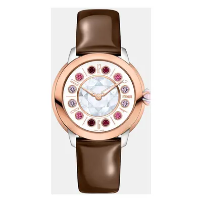 Fendi Brown calfskin leather watch