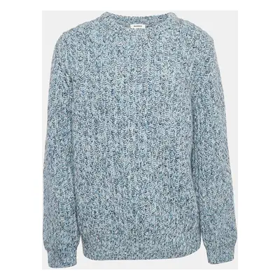 Sandro Blue Heavy Wool Knit Crew Neck Sweater