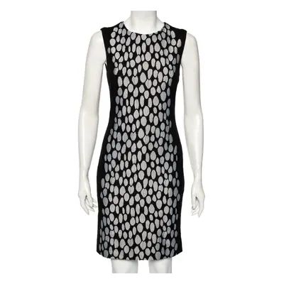 Diane von Furstenberg Black Knit And Textured Inset Detailed Tilda Dress