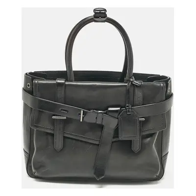 Reed Krakoff Black Leather Gator Boxer II Tote