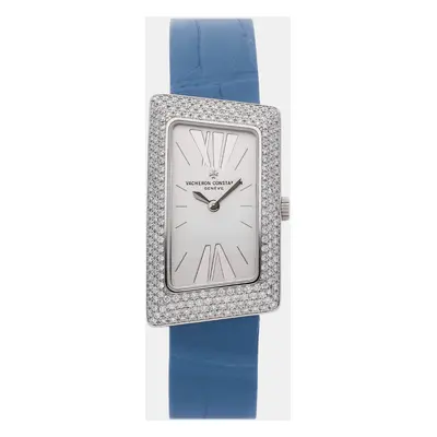 Vacheron Constantin Silver 18k White Gold 25515/U01G-9233 Quartz Women's Wristwatch mm