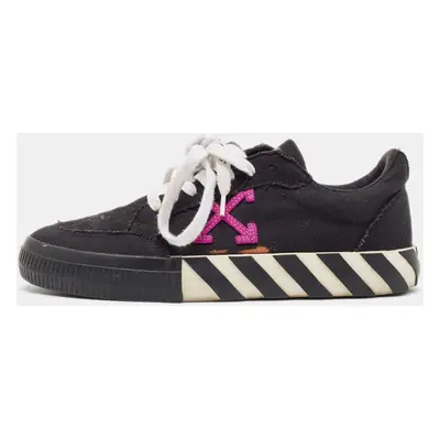 Off-White Black Canvas Vulcanized Low Top Sneakers Size