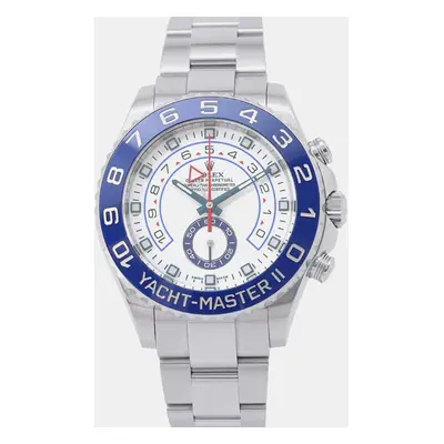 Rolex White Stainless Steel Yacht-Master II Automatic Men's Wristwatch mm