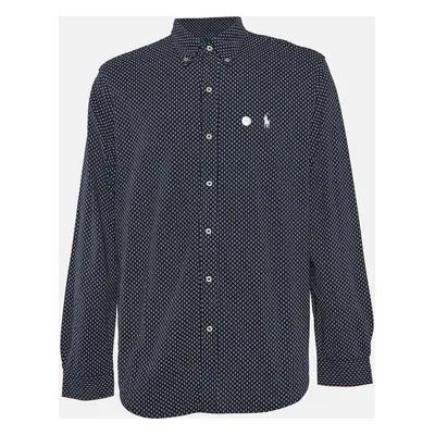 Polo Ralph Lauren Navy Blue Printed Cotton Button Down Full Sleeve Shirt