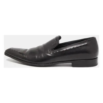 Dolce & Gabbana Black Leather Slip On Loafers Size 42.5