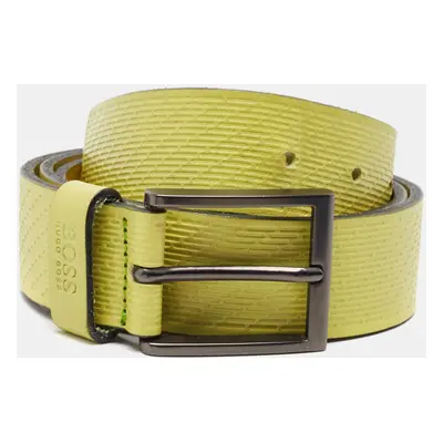 Boss By Hugo Boss Green Embossed Leather Buckle Belt