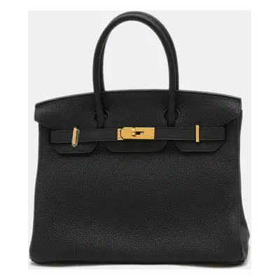 Hermes Black Togo Birkin Handbag