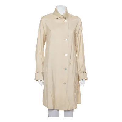 Ralph Lauren Beige Silk Button Front Lightweight Coat