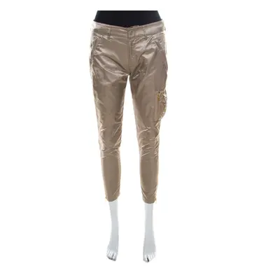 Prada Beige Silky Zip Detail Cargo Pants