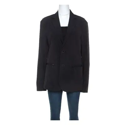 Emporio Armani Black Stretch Nylon Blazer