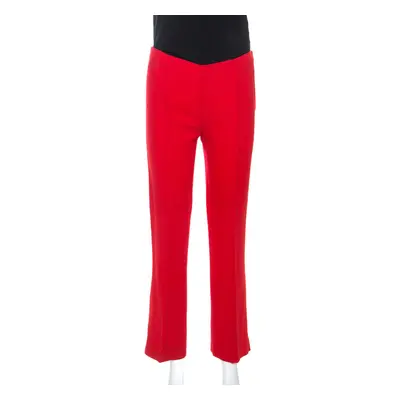 Valentino Red Wool Crepe Tailored Trousers