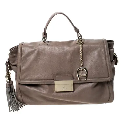 Aigner Light Brown Leather Top Handle Bag