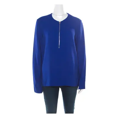 Stella McCartney Blue Crepe Zip Detail Arlesa Blouse