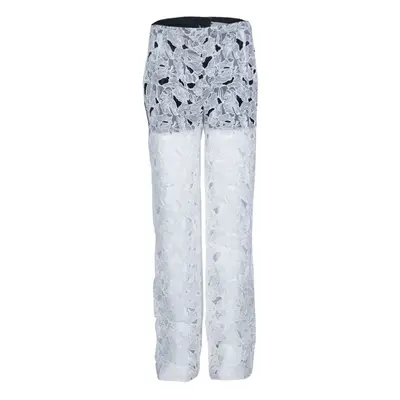 Peter Pilotto White Tabitha Cutout Ikebena Flower Embroidered Silk Organza Pants