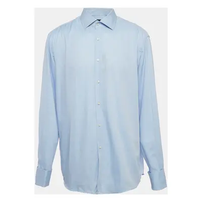 Boss By Hugo Boss Blue Pinstripe Cotton Long Sleeve Shirt