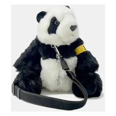 Dolce & Gabbana White/Black Acryl Polyester Leather Rayon Panda Shoulder Bag